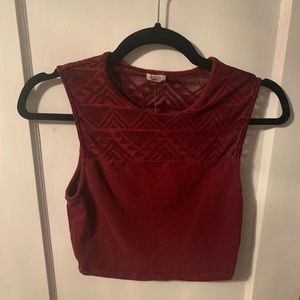 Garage Burgundy Crop Top